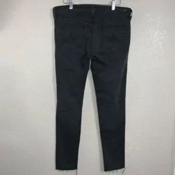 AG Adriano Goldschmied Black Legging Ankle Super Skinny Ankle Distressed - Picture 5 of 9
